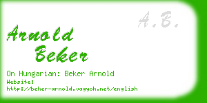 arnold beker business card